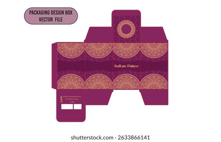 Diseño de caja de perfume Plantilla de diseño Sultan Palace