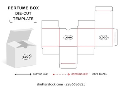 Perfume box die cut template