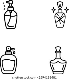 perfume and box icon set