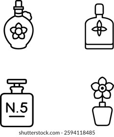 perfume and box icon set
