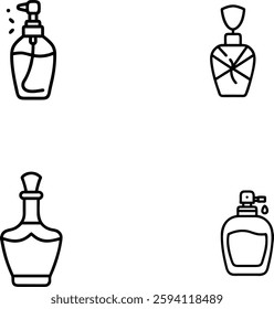 perfume and box icon set