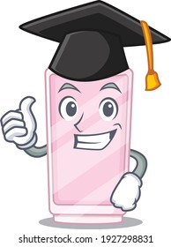 Perfume caricature picture design with hat for graduation ceremony. Vector illustration