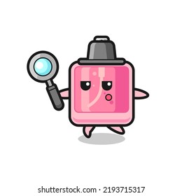 perfume cartoon character searching with a magnifying glass , cute style design for t shirt, sticker, logo element