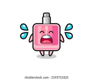 perfume cartoon illustration with crying gesture , cute style design for t shirt, sticker, logo element