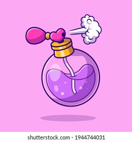 Perfume Cartoon Vector Icon Illustration. Fashion Object Icon Concept Isolated Premium Vector. Flat Cartoon Style