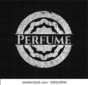Perfume chalk emblem written on a blackboard