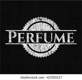 Perfume chalkboard emblem written on a blackboard