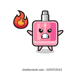 dibujos animados de personajes de perfume con gesto enojado , diseño de estilo lindo para camiseta, pegatina, elemento logo