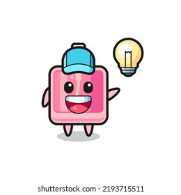 perfume character cartoon getting the idea , cute style design for t shirt, sticker, logo element