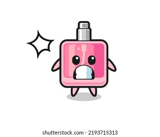 dibujos animados de personajes de perfume con gesto impactante , diseño de estilo lindo para camiseta, pegatina, elemento logo