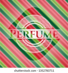 Perfume christmas colors style emblem.