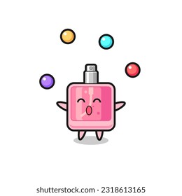 the perfume circus cartoon juggling a ball , cute style design for t shirt, sticker, logo element