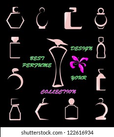 The perfume collection.Abstract illustration.Vector