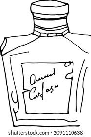Сologne, perfume, cologne water, classic, vintage, gentleman, hand-drawn, doodles illustration,
Line art