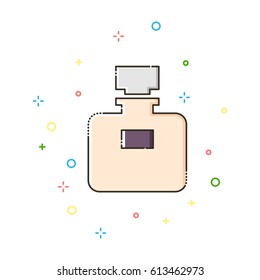 Perfume color thin line icon on white background. Linear symbols.