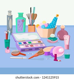 perfume and cosmetics set