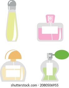 Perfume. Different types of spirits. Jars of liquid. Perfumery. Set of jars with perfume