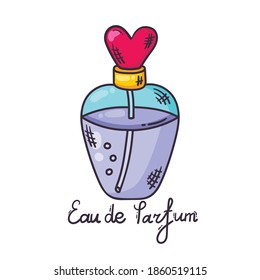 Perfume doodle cartoon colorful vector illustration