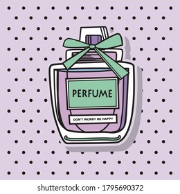 Perfume. Doodle glass bottles. Vector simple illustration