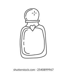 Perfume in doodle style. Vector isolated on white background 