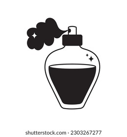 Icono de contorno del vector del doodle perfume. archivo EPS 10