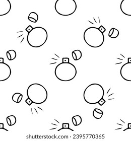 Perfume doodle vector seamless pattern on white background