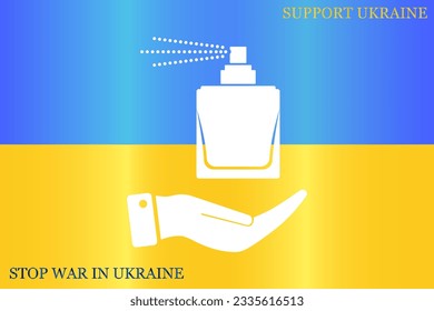 Perfume, eau de toilette, perfumery on the hand. Vector icon.