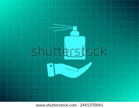 Perfume, eau de toilette, perfumery on the hand. Vector icon.
