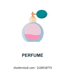 Perfume flat icon. Colored element sign from cosmetics collection. Flat Perfume icon sign for web design, infographics and more.
