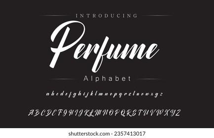 Tipo de letra Perfume. Alfabeto. Script. Typeface. Etiqueta .Tipo de letra vintage. Para etiquetas y diseños de tipos diferentes