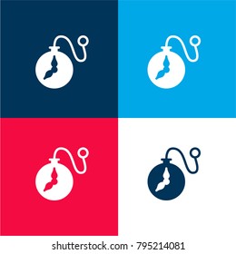 Perfume four color material and minimal icon logo set in red and blue