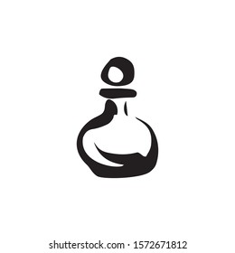 Perfume fragrance bottle sketch on white background