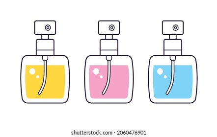 Perfume fragrance spray bottle set isolated vector