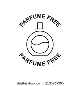 Perfume free label icon in black line style icon, style isolated on white background