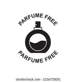 Perfume free label icon in black flat glyph, filled style isolated on white background