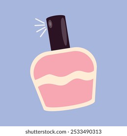 Perfume glass bottle in flat vector design.