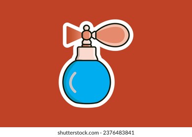 Perfume Glass Bottle Sticker vector illustration. Beauty and Fashion object icon concept. Blank cosmetic perfume bottle sticker vector design with shadow.