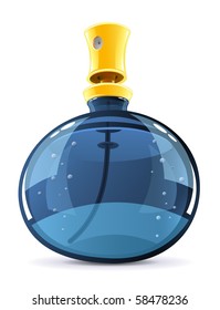 perfume en ilustración vectorial de botella de vidrio