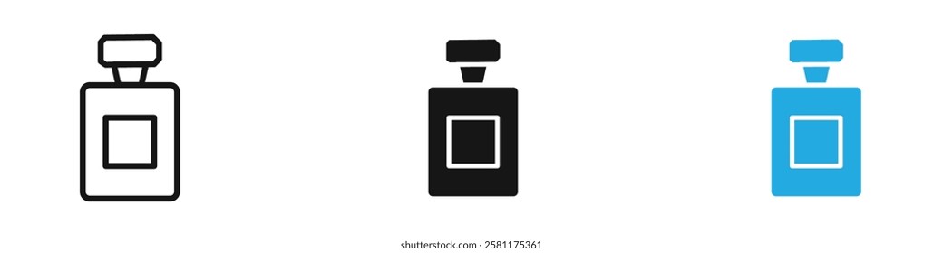 Perfume icon black white vector outline