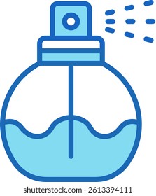 Perfume Icon Blue Vector Illustration