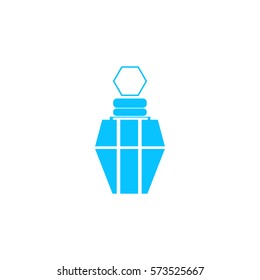 Perfume icon flat. Blue pictogram on white background. Vector illustration symbol