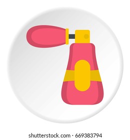 Perfume icon in flat circle isolated on white vector illustration for web