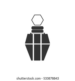 Perfume icon flat. Illustration isolated on white background. Vector grey sign symbol