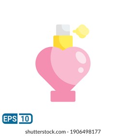 perfume icon in flat style icon isolated on white background. sign symbol for valentine's day. EPS 10