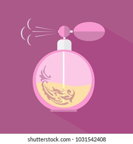 Perfume icon isolated on a violet background. Vector illustration.