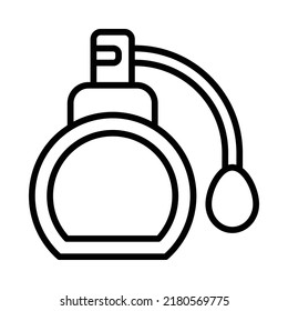 Perfume Icon. Line Art Style Design Isolated On White Background