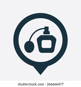 perfume icon map pin on white background
