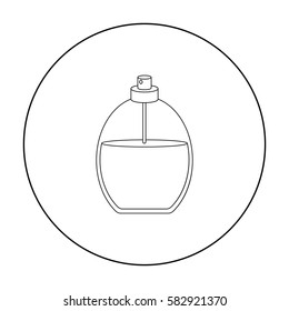 Perfume icon in outline style isolated on white background. Make up symbol stock vector illustration.