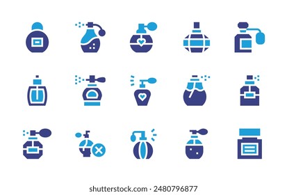 Perfume icon set. Duotone color. Vector illustration. Containing noperfume, fragance, perfume, parfume, cologne.