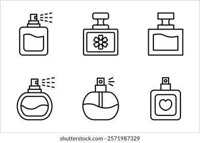 perfume icon set, on a white background.